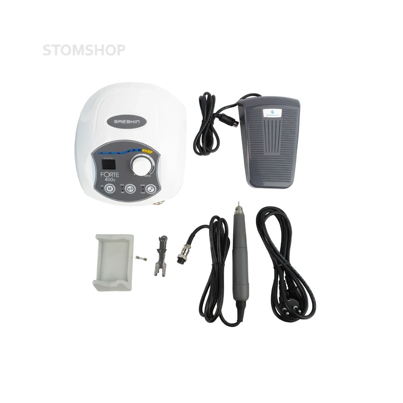 FORTE 400a/F100 aIII - бесщеточный микромотор с наконечником F100 aIII, педаль с регулировкой скорости наконечника, 50000 об/мин | Saeshin (Ю. Корея)
