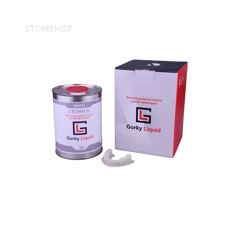 Gorky Liquid Dental Crown FL SLA - фотополимерная смола для стоматологии, цвет А1-А2, А2, А3 по шкале Вита, 1 кг | Gorky Liquid (Россия)