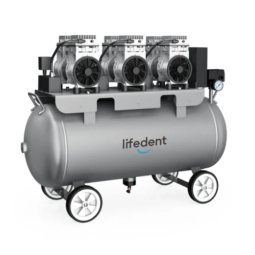 Lifedent SA220 - безмасляный компрессор для 5-6 установок, без осушителя, без кожуха, с ресивером 90 л, 240 л/мин | Lifedent (Китай)