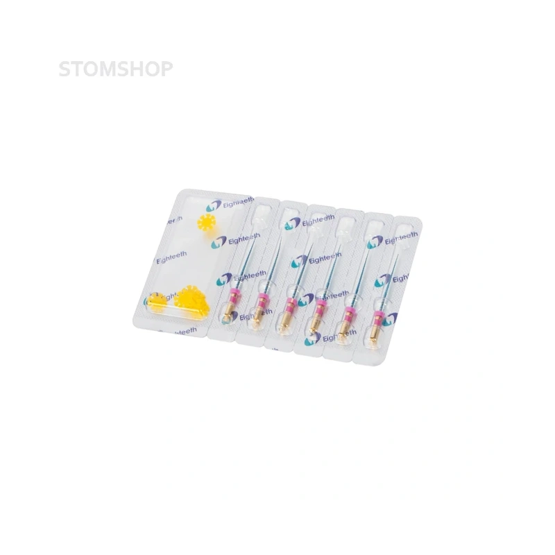 E-FLEX Blue - машинные файлы NiTi с памятью формы, конус 04, длина 25 мм, размер 12,5, 6 шт. | Eighteeth (Китай)