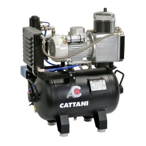 Cattani AC100 30-67 - безмасляный компрессор для одной стоматологической установки, c осушителем, c кожухом, с ресивером 30 л, 67,5 л/мин | Cattani (Италия)