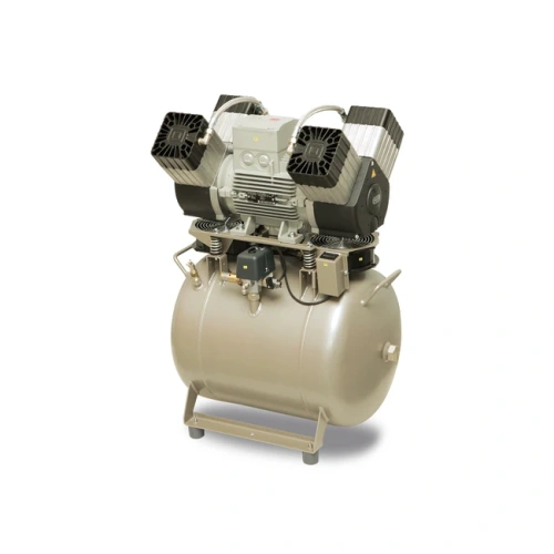 EKOM DK50 4VR/50/M - безмасляный компрессор для 4-x стоматологических установок без кожуха, с осушителем, с ресивером 50 л | EKOM (Словакия)
