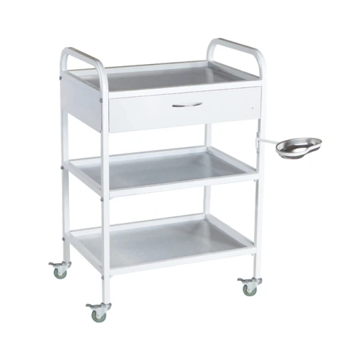 СИПС-03-01-Н - передвижной инструментальный столик, колеса из серой резины, 2 полки, 1 выдвижной ящик | ВЗМО (Россия)