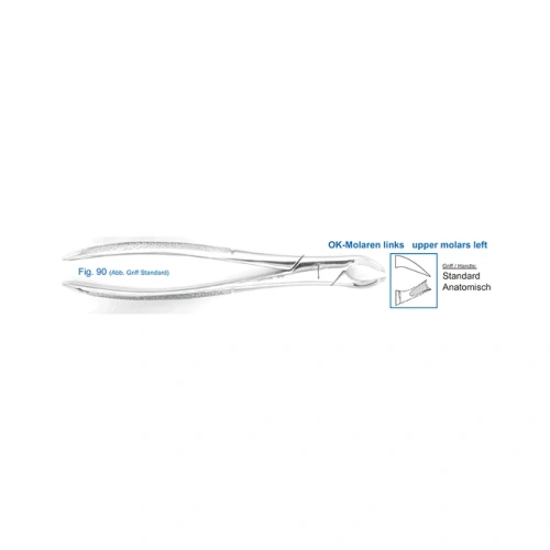 Щипцы для удаления зубов верхние, моляры левые (12-90) | HLW Dental Instruments (Германия)