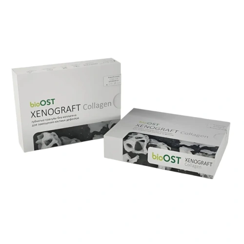 BioOST XENOGRAFT Collagen - губчатые костные гранулы с коллагеном, размер 1.0-2.0 мм, объем 1.0 сс | Cardioplant (Россия)