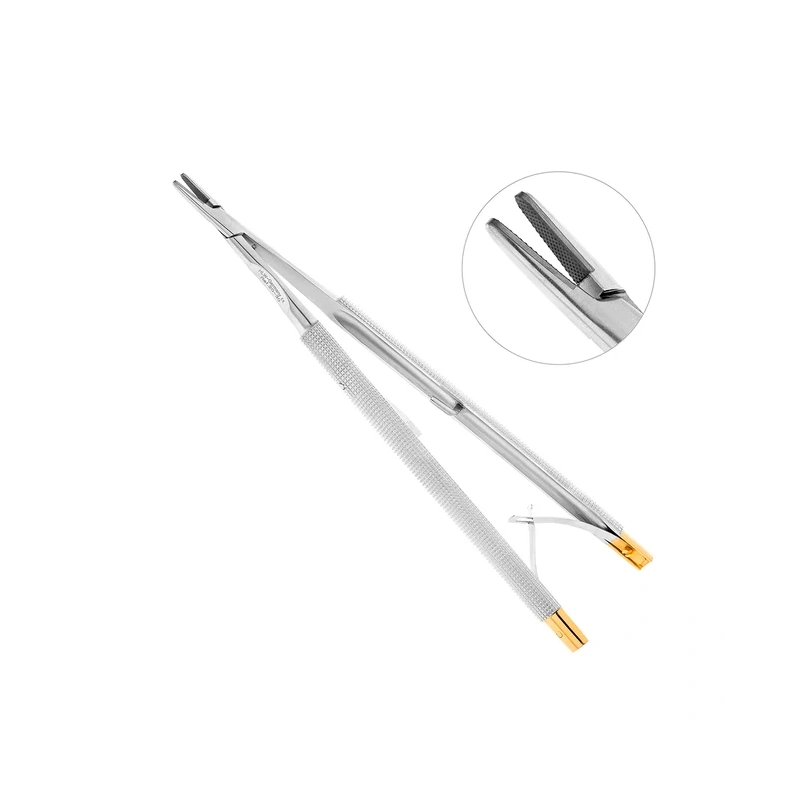 Иглодержатель хирургический прямой Castroviejo-Gomel TC, длина 160 мм | HLW Dental Instruments (Германия)