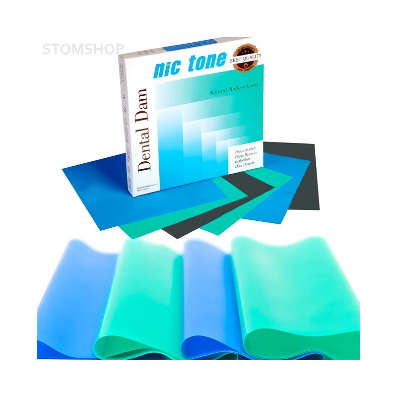 Nic Tone Dental Dam Green - латексный коффердам с нейтральным запахом, цвет зеленый, размер 152x152 мм, 36 шт. | MDC Dental (Мексика)