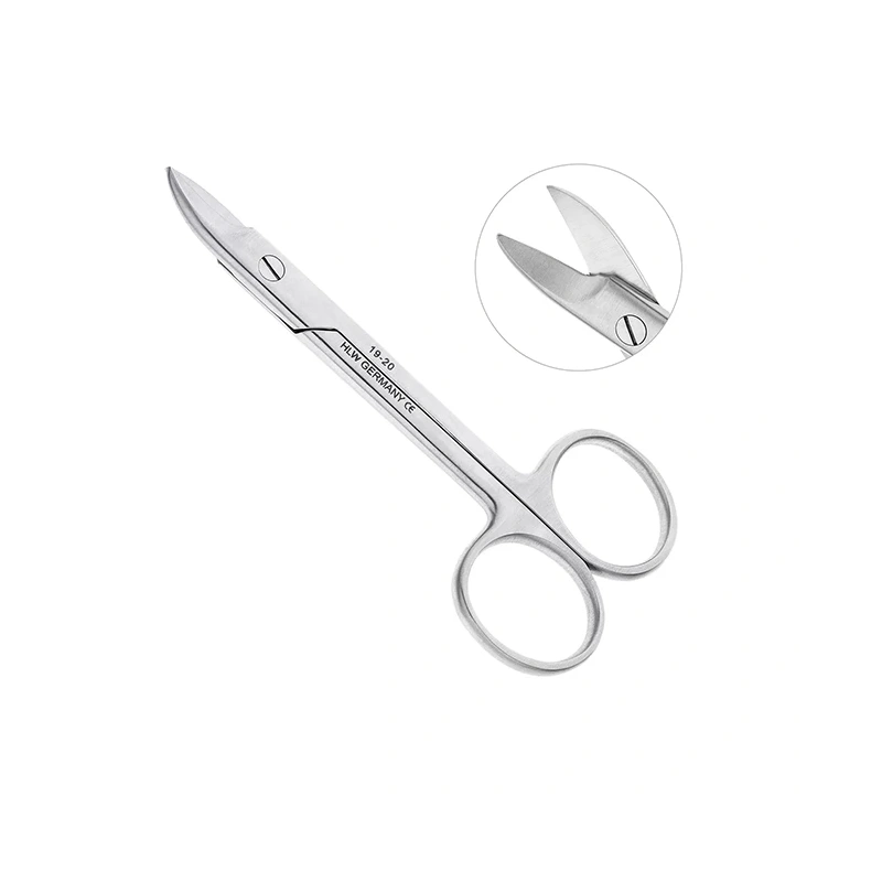 Ножницы коронковые изогнутые, 100 мм, зубчатые | HLW Dental Instruments (Германия)