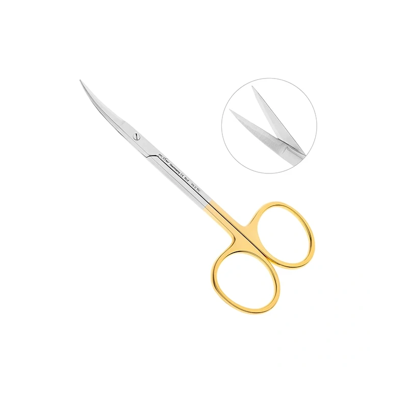 Ножницы хирургические изогнутые Iris-Schere TC, 115 мм | HLW Dental Instruments (Германия)