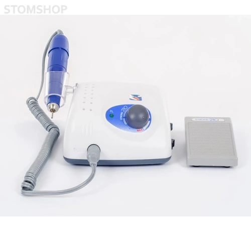 STRONG 210 105L N - зуботехнический щеточный микромотор с наконечником 105L N и педалью включения-выключения, с сумкой, 35000 об/мин | Saeshin (Ю. Корея)