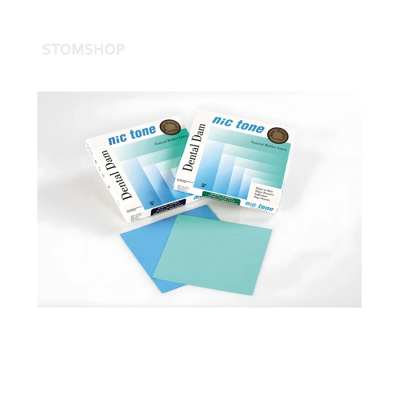 Nic Tone Dental Dam Green - латексный коффердам с нейтральным запахом, цвет зеленый, размер 152x152 мм, 36 шт. | MDC Dental (Мексика)
