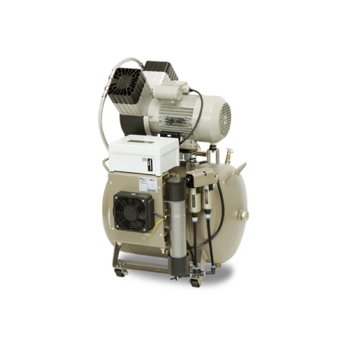 EKOM DK50 2V/50 S/M - безмасляный компрессор для 2-x стоматологических установок с кожухом, с осушителем, с ресивером 50 л | EKOM (Словакия)