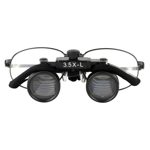 CO3.5X + Titanium frame - бинокулярные лупы системы Flip-up на титановой оправе, увеличение 3.5x, черный цвет | Ymarda (Китай)