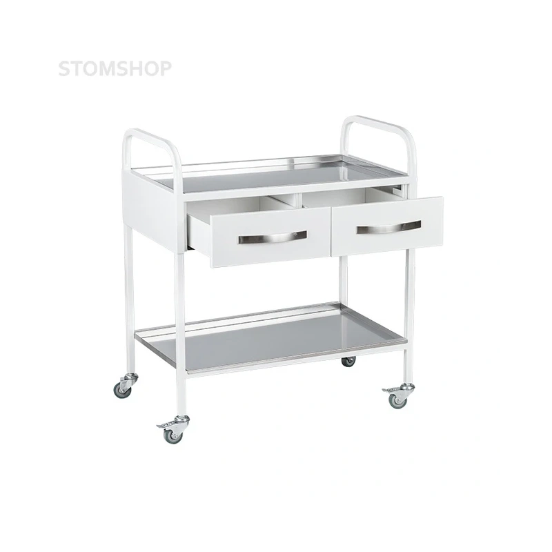 СИП 1-2 - столик передвижной инструментальный, 2 выдвижных ящика и полка из нержавеющей стали (700х467х790 мм) | Виталия (Россия)