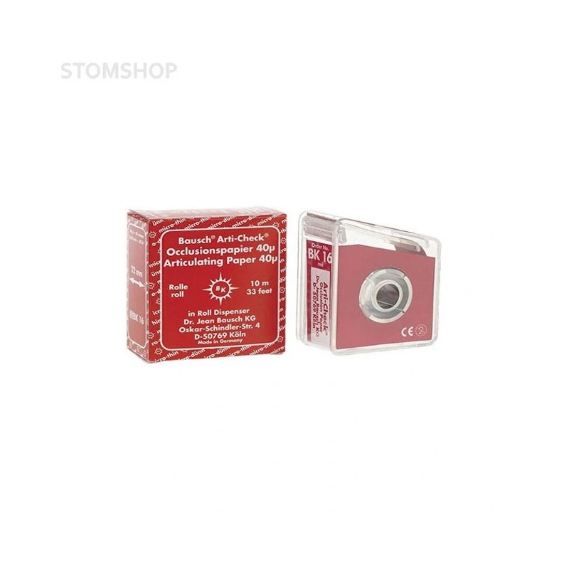 Bausch BK 16 - артикуляционная бумага красная, толщина 40 мкм, рулон 22 мм x 10 м | Bausch (Германия)