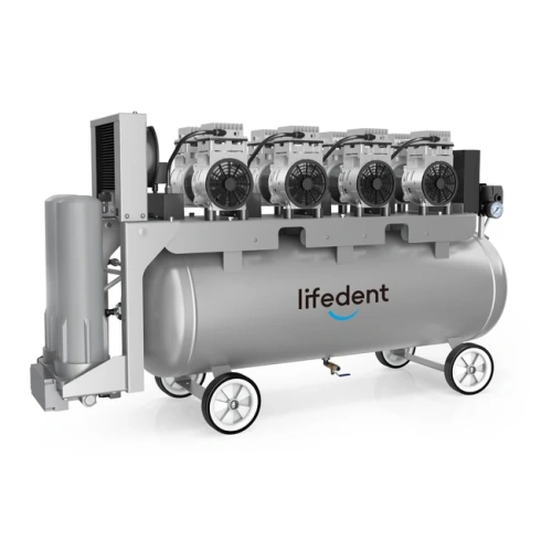 Lifedent SP300 - безмасляный компрессор для 7-8 установок, с осушителем, без кожуха, с ресивером 120 л, 320 л/мин | Lifedent (Китай)