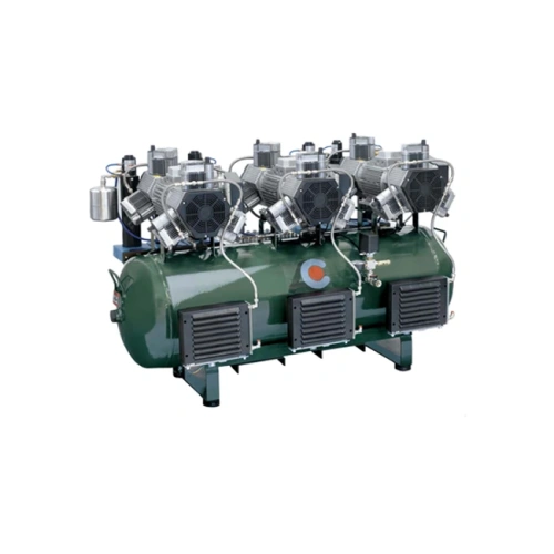 Cattani 300-1428 - безмасляный стоматологический компрессор для 24-х стоматологических установок, двухцилиндровый, c 6 осушителями, с ресивером 300 л, 1428 л/мин | Cattani (Италия)