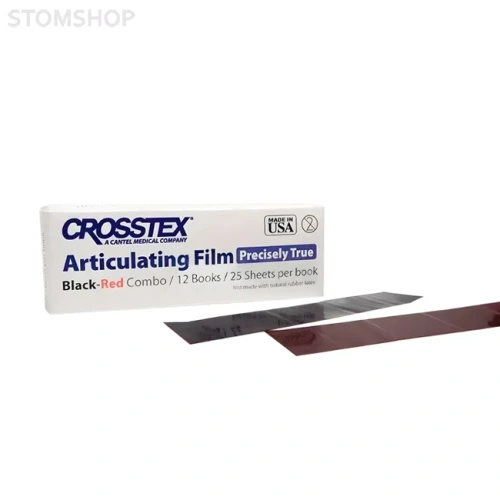 Pricisely True Black-Red - суперточная артикуляционная бумага для окклюзионных контактов, цвет черно-красный, толщина 13 мкм | Crosstex (США)