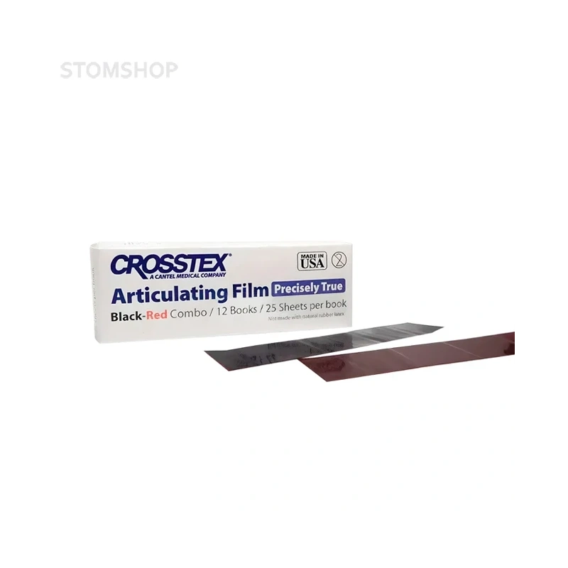 Pricisely True Black-Red - суперточная артикуляционная бумага для окклюзионных контактов, цвет черно-красный, толщина 13 мкм | Crosstex (США)