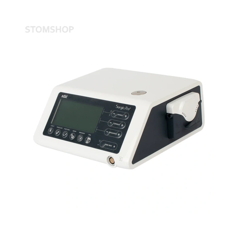 Surgic Pro+ OPT - хирургический аппарат (физиодиспенсер) с разборным наконечником Ti-Max X-DSG20L, с оптикой и с функцией записи данных на USB носитель | NSK Nakanishi (Япония)
